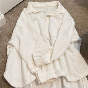 Aerie Half Button Down Thermal Top Long Sleeve